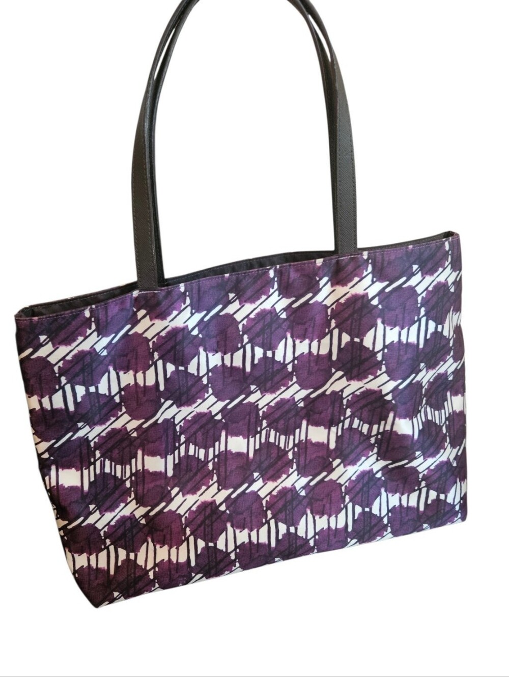 Henri Bendel NYC Fashion Illustration Purple Graphic Tote Shopper Bag - Picture 2 of 16